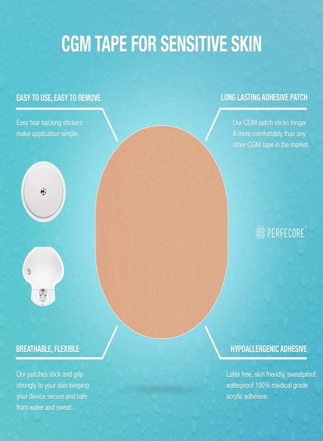 Perfecore Adhesive Bandage Patches Compatible with Freestyle Libre Enlite Guardian (30-Pack) – Waterproof, Sweatproof Continuous Glucose Monitor Sensor Cover Tape – Diabetes & Diabetic Supplies – Nude - Image 3